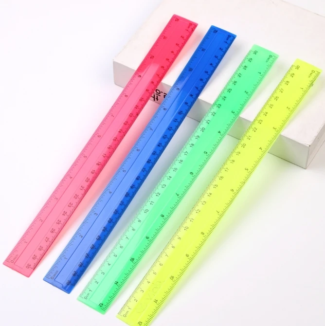 4 buah/pak penggaris lurus pla - Ruler Set Transparent ulasan dan harga