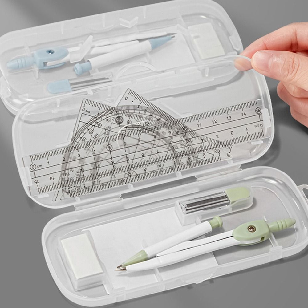 8 Buah/Set Penggaris Plastik S - Ruler Set Transparent ulasan dan harga